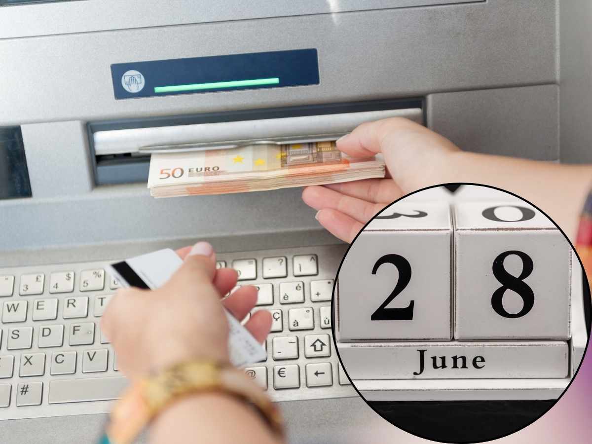 Prelievo denaro sportello calendario 28 giugno