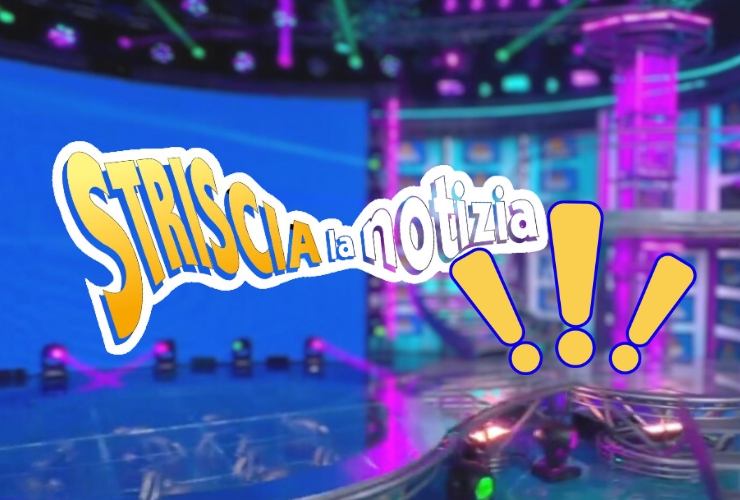 Striscia La Notizia studio e punti esclamativi