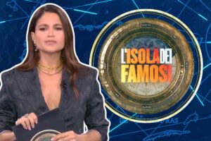 veronica gentili su sfondo logo isola dei famosi