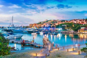 paesaggio del porto di porto cervo