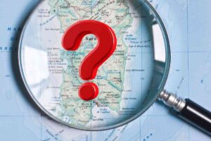 Sardegna mappa punto interrogativo