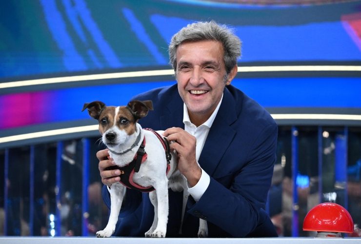 Flavio Insinna e cane