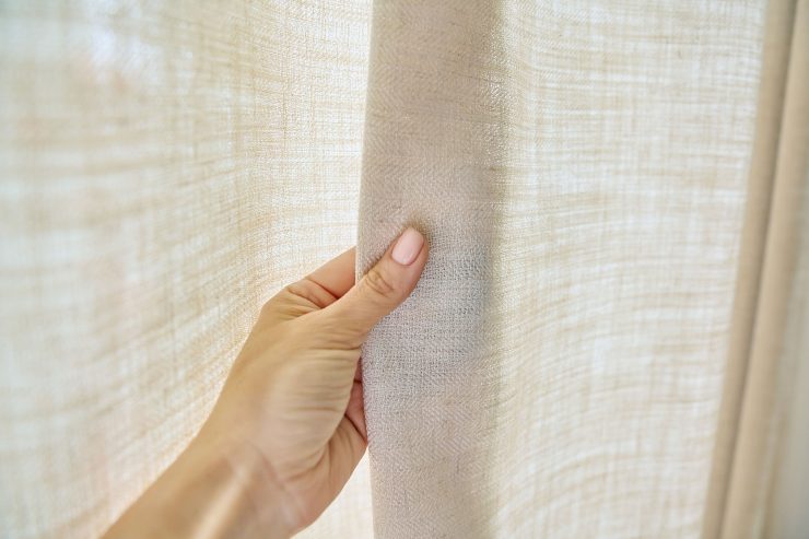 Tende in lino beige