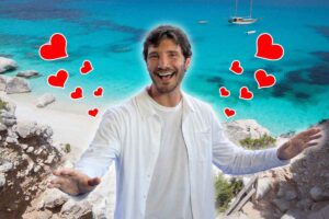 Stefano De Martino al mare, cuori