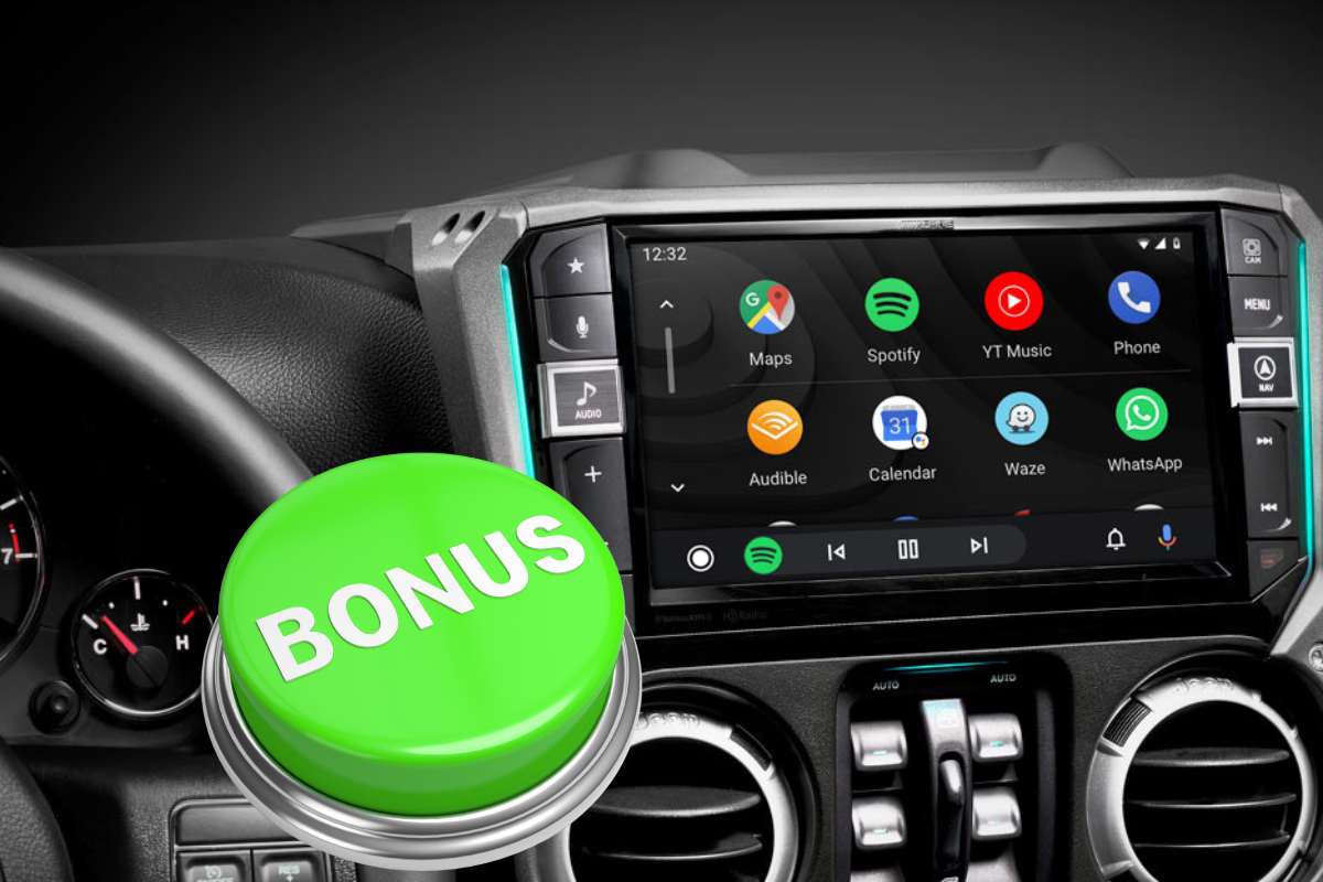 abitacolo auto e scritta bonus