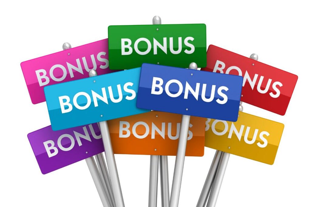 cartelli con scritta bonus