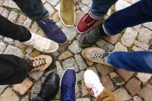 scarpe in cerchio