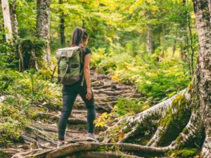 trekking nella foresta