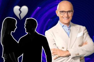 alfonso signorini, sagoma coppia e cuore spezzato