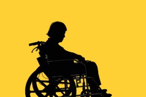 disabile su carrozzella