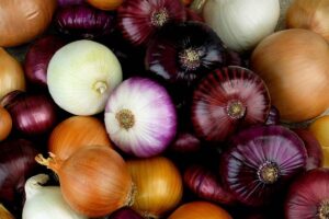 Cipolle di varie qualità: rosse, bianche e arancioni