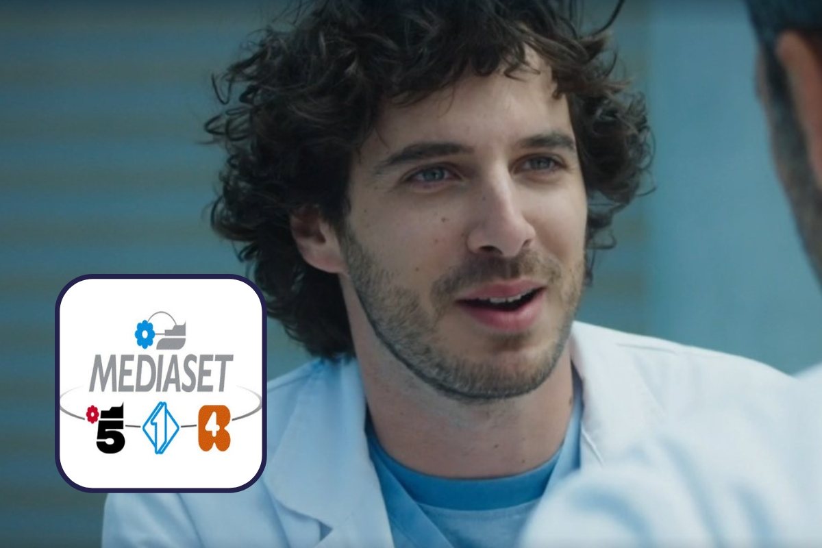 Personaggio Riccardo Bonvegna e logo Mediaset