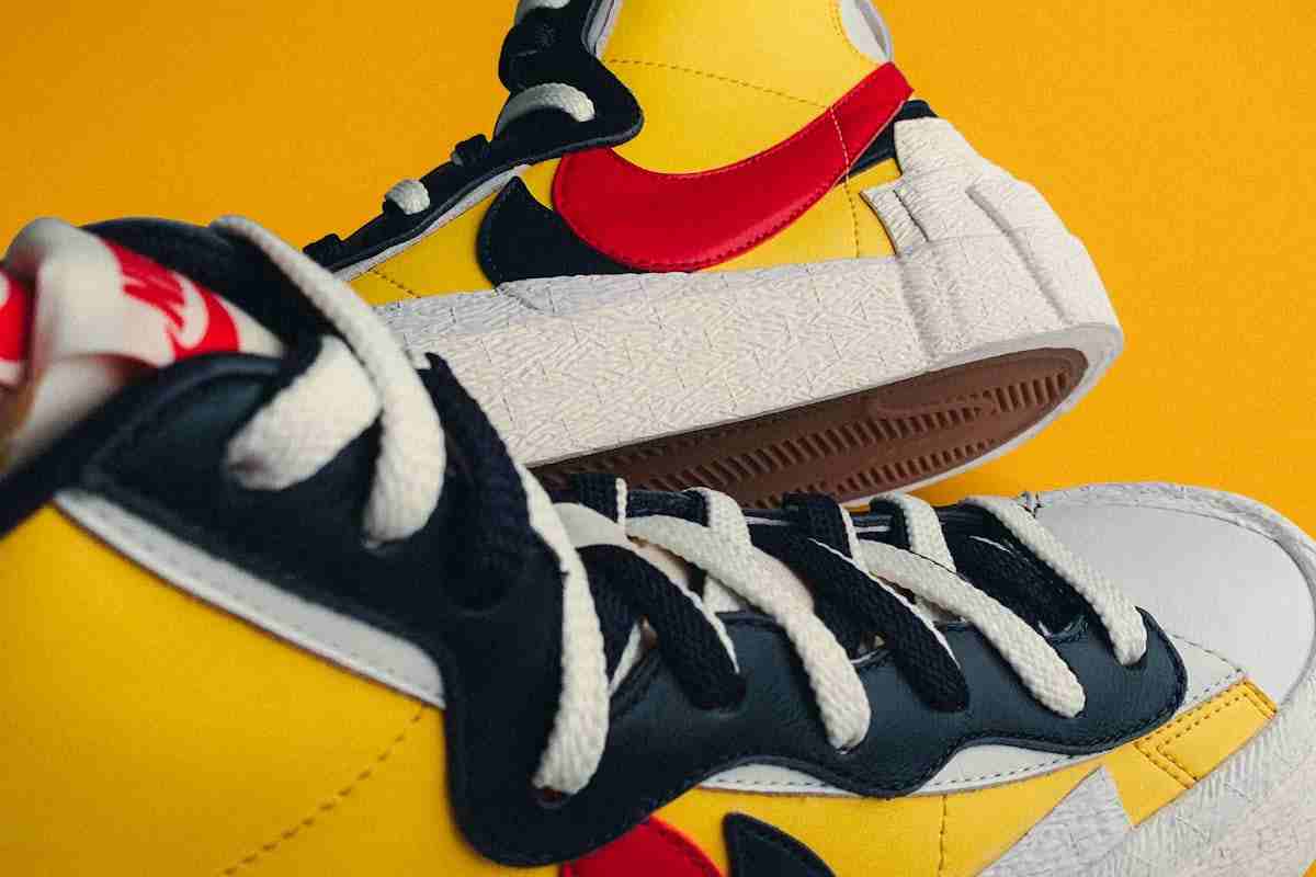 sneakers gialle nere bianche